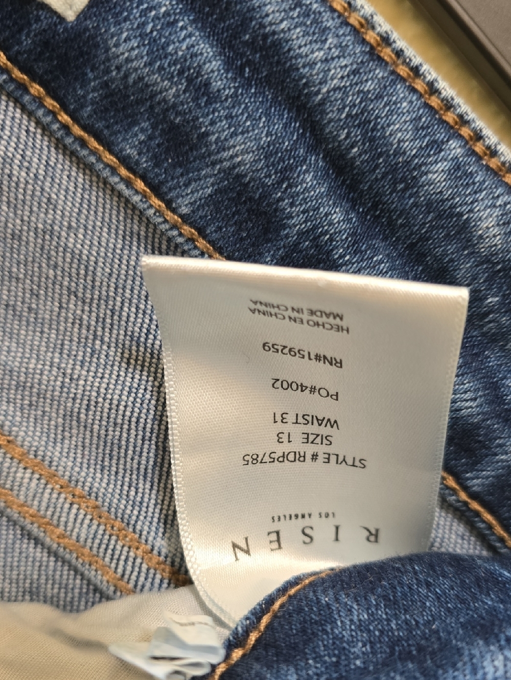 Risen Dark Blue Distressed Women’s Jeans 13/31 - Picture 4 of 4
